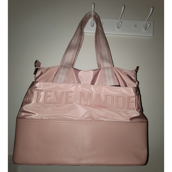 Steve Madden Pink Tote Bagmarker Like NEW Thick STRAPS Weekender Bag - Picture 7 of 7